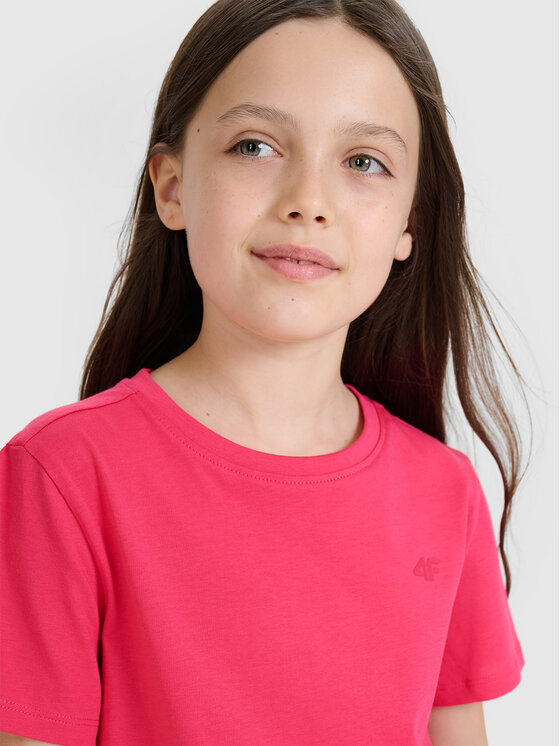 4F 4F T-Shirt BASIC+ Różowy Regular Fit
