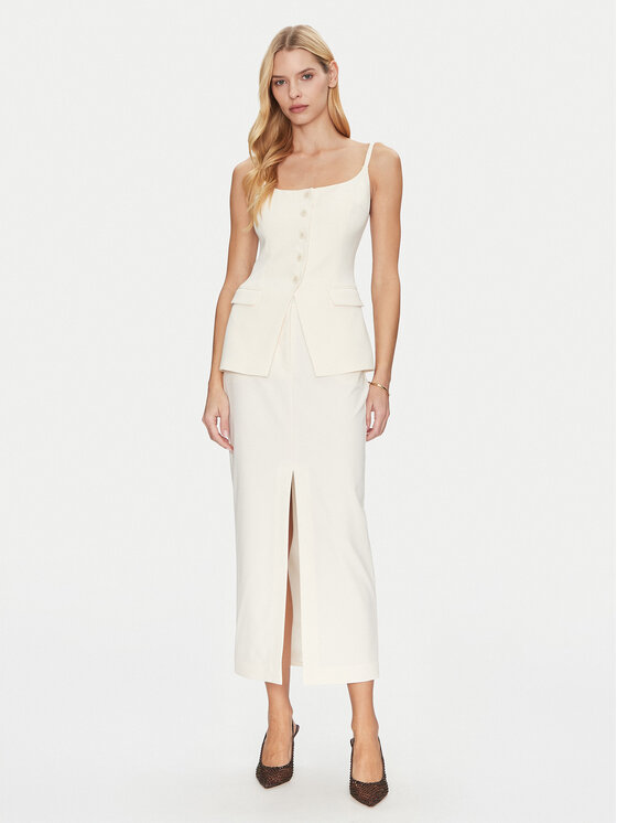 Simona Corsellini Simona Corsellini Spódnica ołówkowa P25CPGO01501 Beżowy Slim Fit