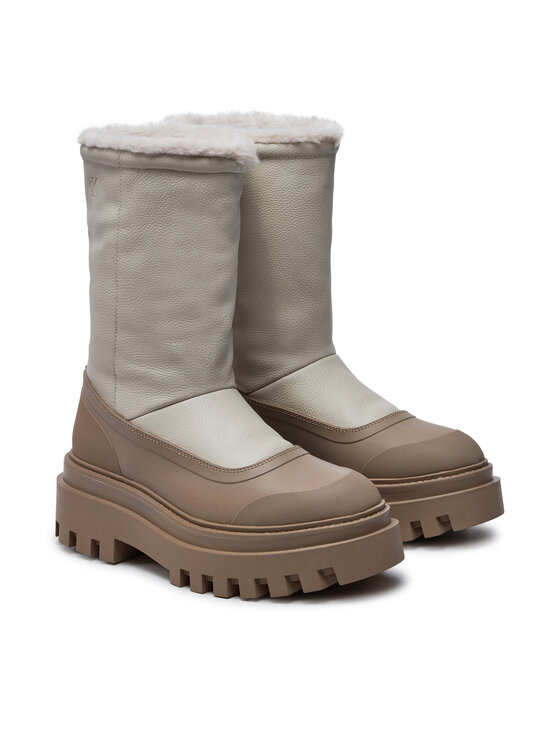 Calvin Klein Jeans Calvin Klein Jeans Śniegowce Flatform Chelsea Boot Padded YW0YW01558 Beżowy