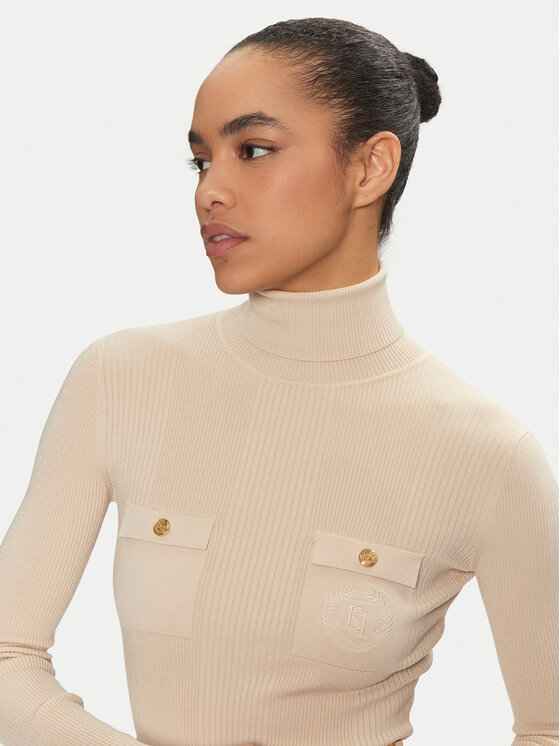 Elisabetta Franchi Elisabetta Franchi Rollkragenpullover MK-11B-46E2-V350 Beige Regular Fit