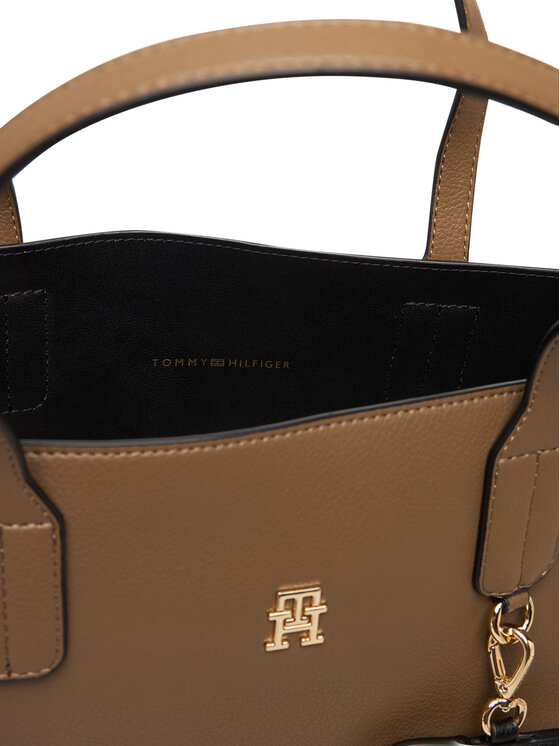 Tommy Hilfiger Tommy Hilfiger Дамска чанта Th Icon Satchel AW0AW18122 Кафяв