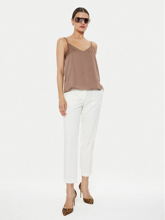 ViCOLO ViCOLO Bavlnené nohavice TB1564 Écru Regular Fit
