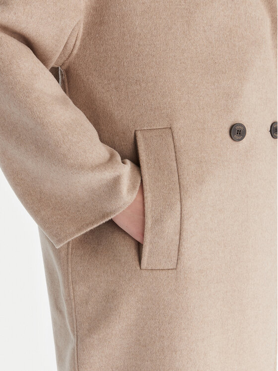 ViCOLO ViCOLO Vlněný kabát TF0003 Béžová Regular Fit
