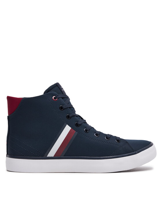 Tommy Hilfiger Tenisice Th Hi Vulc Stripes Mesh FM0FM04948 Tamnoplava