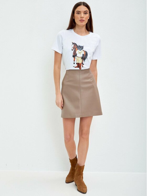 CAT by maniita lacitta CAT by maniita lacitta T-Shirt Printed T-shirt Biały Regular Fit