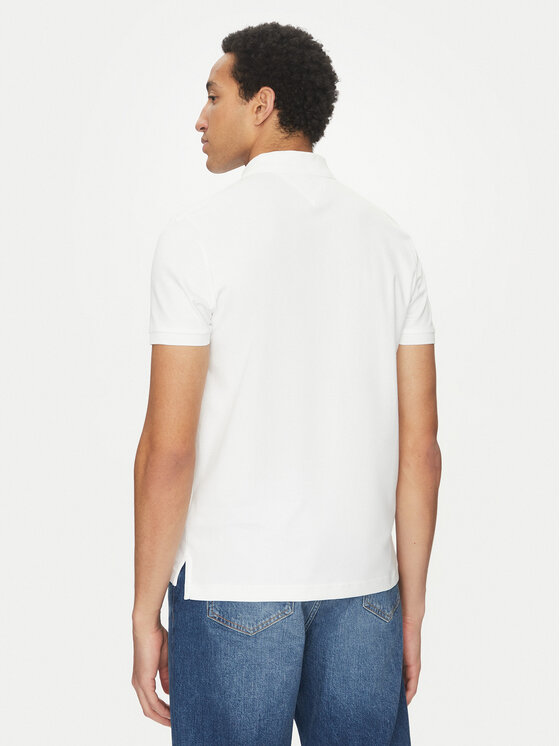Tommy Hilfiger Tommy Hilfiger Тениска с яка и копчета Essential MW0MW35585 Бял Regular Fit