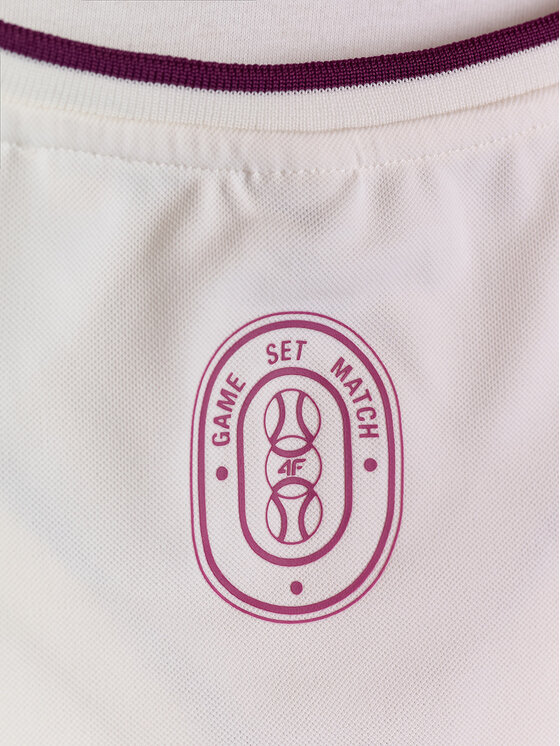 4F 4F Koszulka techniczna SERVE & SMASH Biały Slim Fit