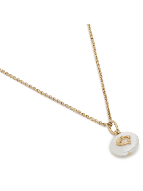 Coach Coach Naszyjnik Signature Coin Pearl Pendant Necklace 37440611GLD107 Złoty