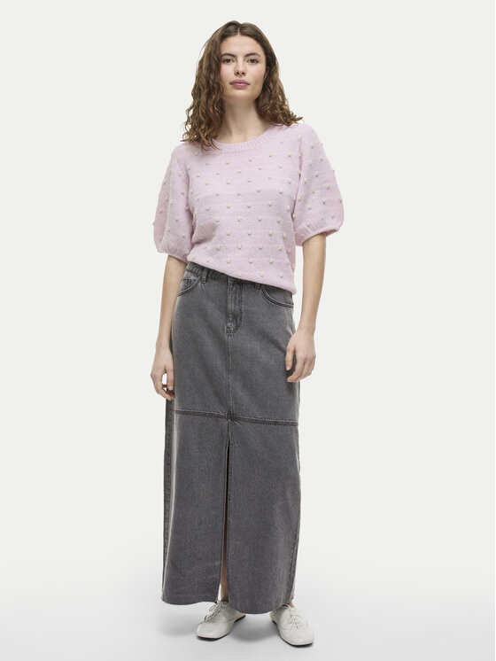 Vila Vila Φούστα τζιν Kiki 14104371 Γκρι Regular Fit