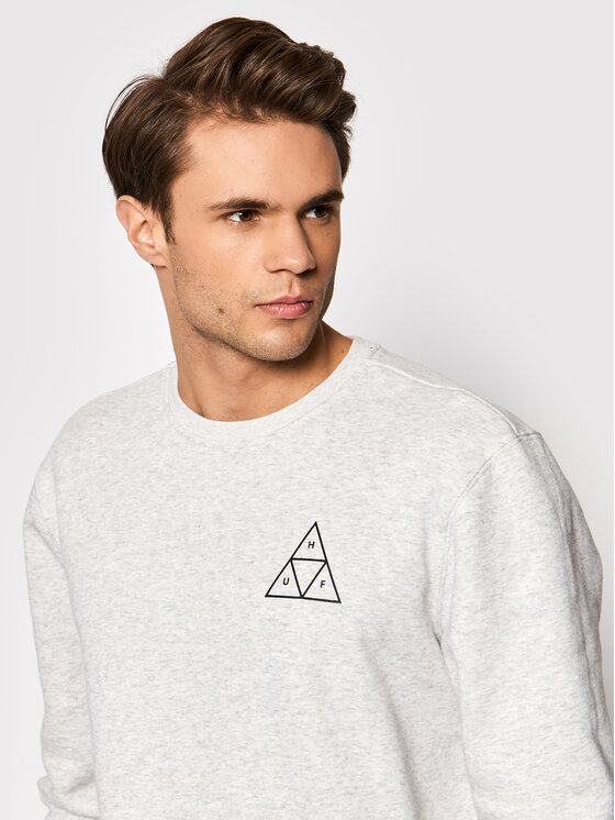 HUF HUF Mikina Essentials TT Crew PF00101 Šedá Regular Fit