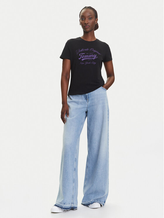 Tommy Jeans Tommy Jeans T-krekls Essential DW0DW21404 Melns Regular Fit