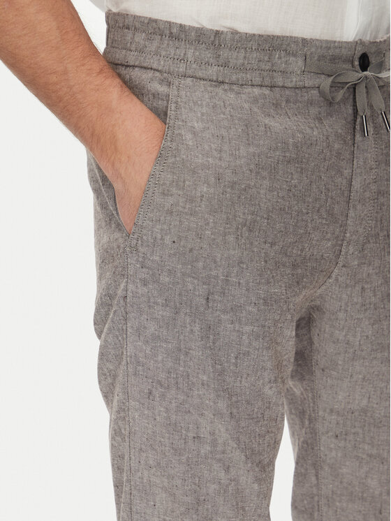 BOSS BOSS Hlače iz tkanine Sanderson-L 50536881 Rjava Regular Fit