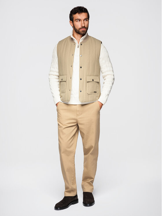 Ombre Ombre Kamizelka OM-JAVJ-0323 Beżowy Regular Fit