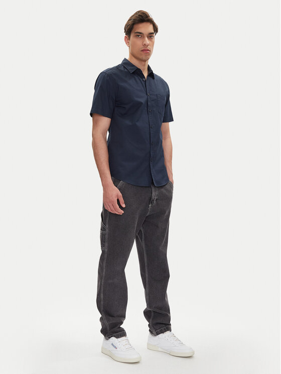Mustang Mustang Koszula Gilroy 1016251 Granatowy Slim Fit