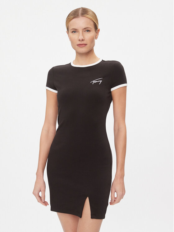Tommy Jeans Tommy Jeans Kasdieninė suknelė Bodycon DW0DW17409 Juoda Slim Fit