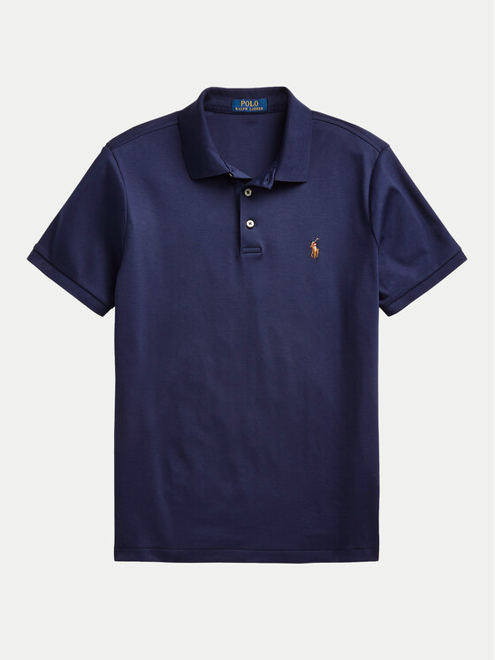 Polo Ralph Lauren Polo Ralph Lauren Polo majica 710713130006 Mornarsko modra Custom Slim Fit
