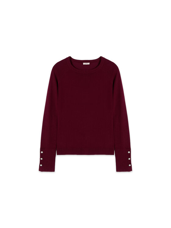 Oltre Oltre Sweter M304J005558N016 Bordowy Regular Fit