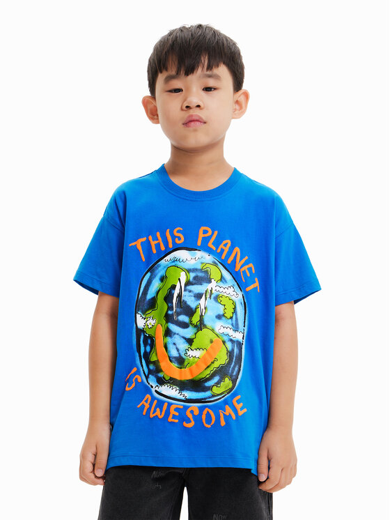 Desigual Desigual Tricou 23SBTK09 Albastru Regular Fit