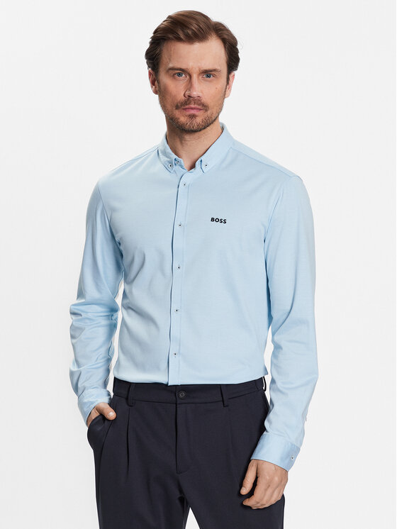 Boss Риза 50487520 Син Regular Fit