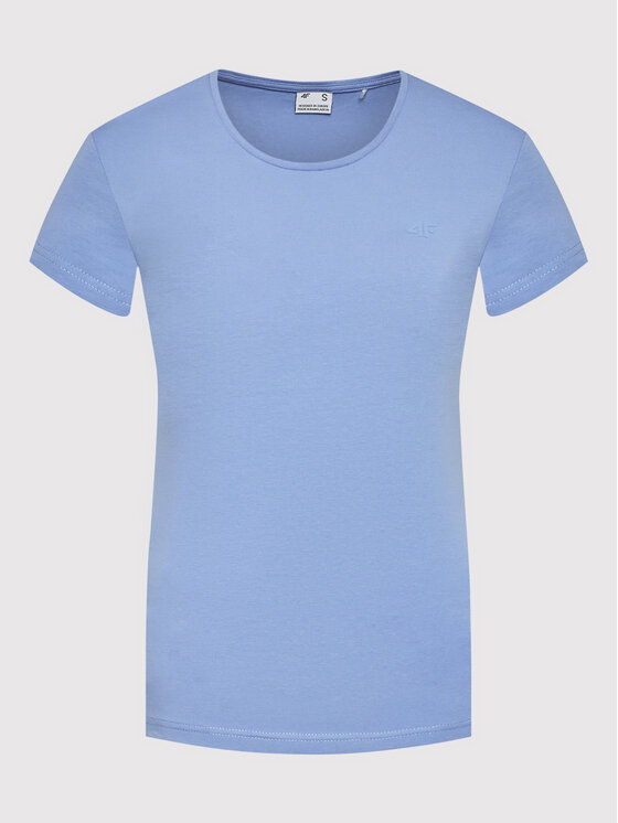 4F 4F T-Shirt H4L22-TSD350 Niebieski Regular Fit