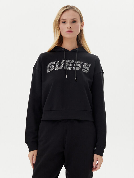 Guess Guess Bluză V5GQ09 KCRP0 Negru Relaxed Fit