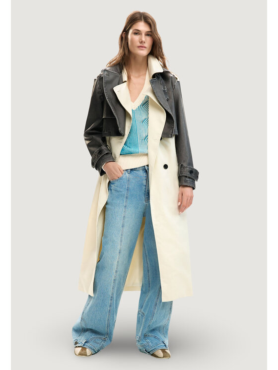 Desigual Desigual Тренч CHAQ_DUOLO Бял Casual Fit