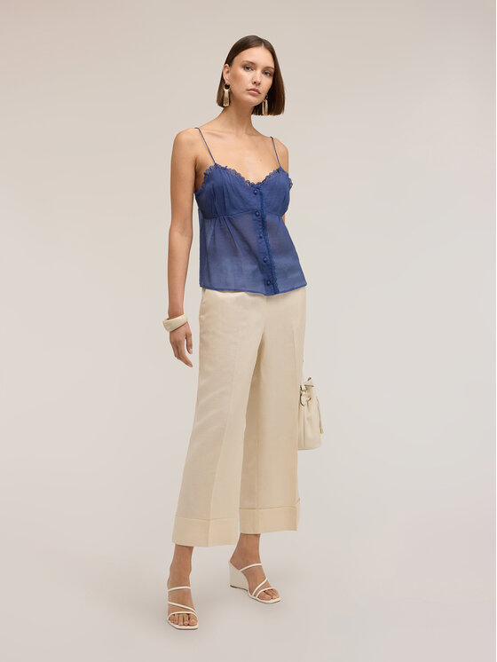 Motivi Motivi Pantaloni di tessuto P095Q004555N0R2 Crema Over Fit