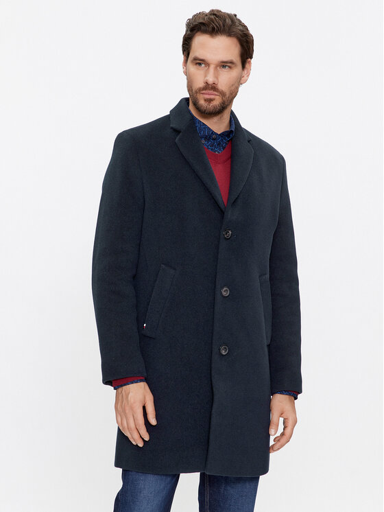 Tommy Hilfiger Tommy Hilfiger Вовняне пальто MW0MW32963 Cиній Regular Fit