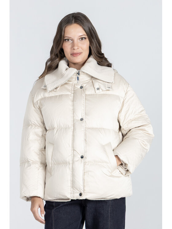 Deni Cler Milano Deni Cler Milano Kurtka zimowa T-DC-9054-E5-12-12-1 Beżowy Regular Fit