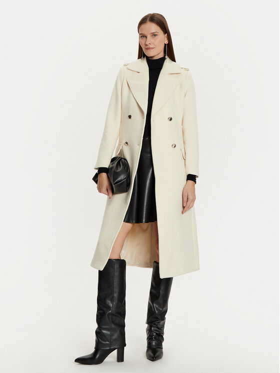 Morgan Morgan Cappotto di lana 242-GANASH Écru Regular Fit