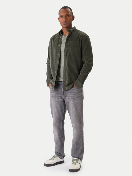 Tommy Jeans Tommy Jeans Риза Baby Cord DM0DM22021 Зелен Regular Fit