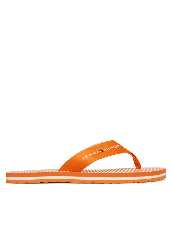 Tommy Hilfiger Tommy Hilfiger Čības uz pirksta Th Ithaca Stripe Summer Sandal FW0FW09192 Oranžs