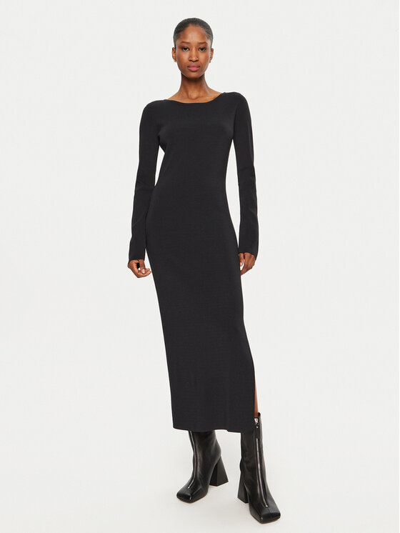 Armani Exchange Armani Exchange Džemper haljina XW000049 AF10352 UC001 Crna Slim Fit