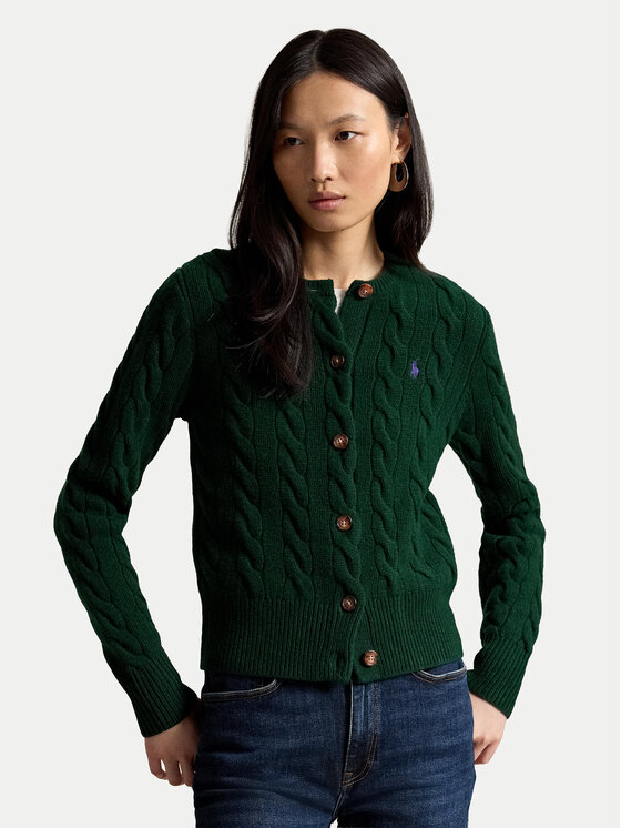 Polo Ralph Lauren Polo Ralph Lauren Cardigan 211972104503 Verde închis Slim Fit