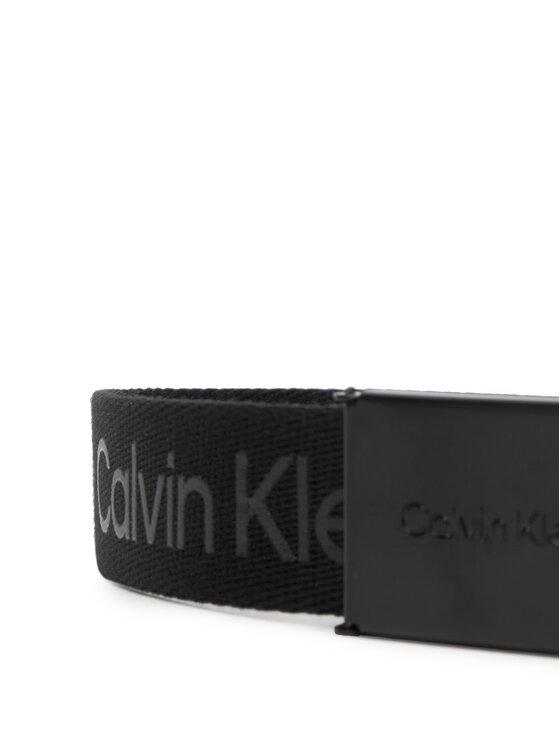Calvin Klein Calvin Klein Detský opasok Calvin Logo Canvas Belt IU0IU00667 Čierna