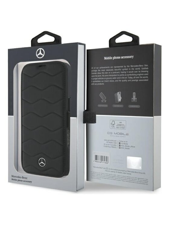 Mercedes-Benz Mercedes-Benz Etui na telefon MB Waves Leather Czarny