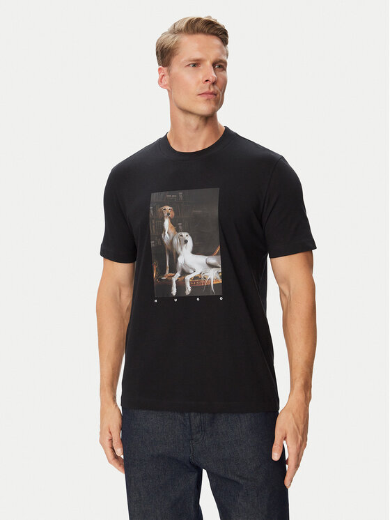 HUGO HUGO T-Shirt Daffilo 50568689 Schwarz Regular Fit