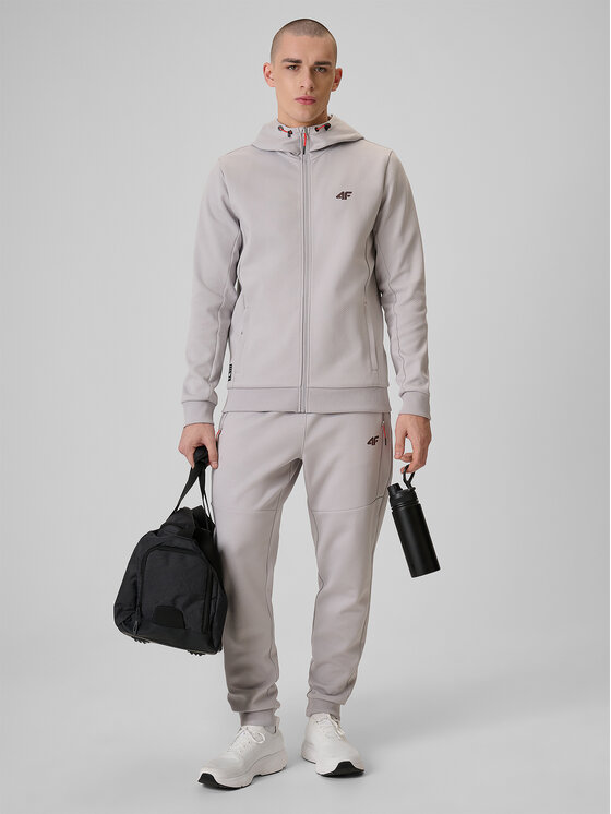 4F 4F Bluza MONOCHROME MOVEMENT Szary jasny Regular Fit