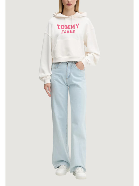 Tommy Jeans Tommy Jeans Felpa TJW BXY CRP VARSITY Bianco Casual Fit