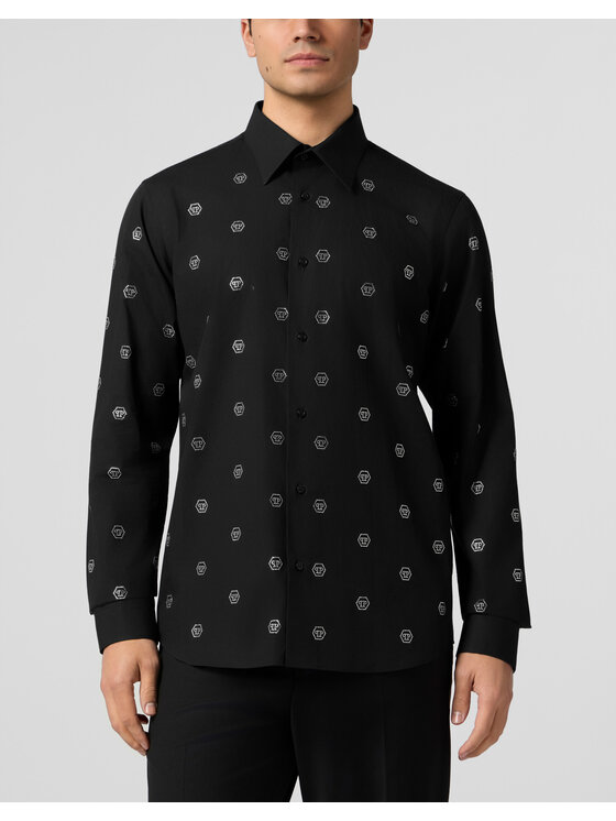 PHILIPP PLEIN PHILIPP PLEIN Košeľa 28975 Čierna Fitted Fit