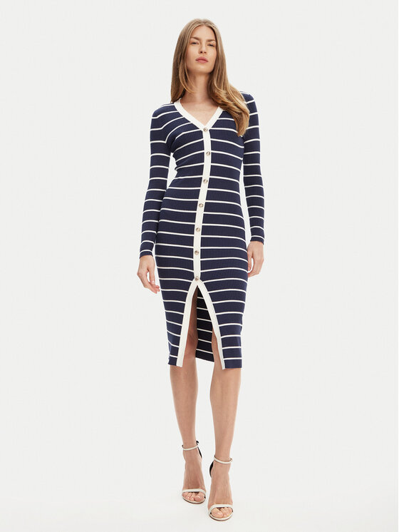 Guess Guess Džemper haljina W5YK98 Z2YK2 Tamnoplava Slim Fit