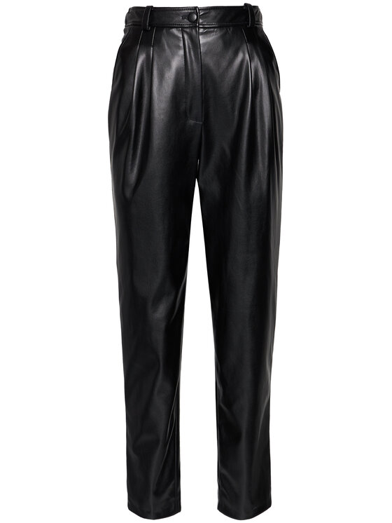 Luisa Spagnoli Luisa Spagnoli Pantaloni din imitație de piele Opium 537533 Negru Regular Fit