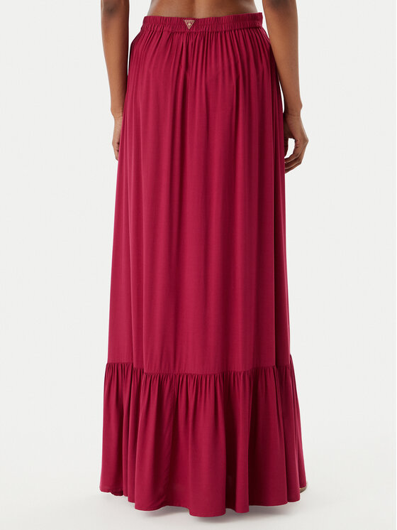 Guess Guess Plážová sukně E6GD06 WH3X2 Bordó Regular Fit