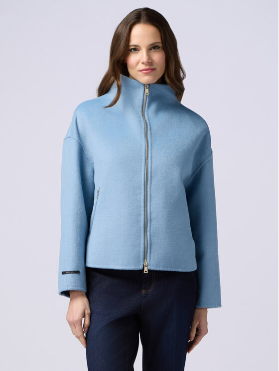 Oltre Oltre Płaszcz 8678J000201N004 Turkusowy Regular Fit