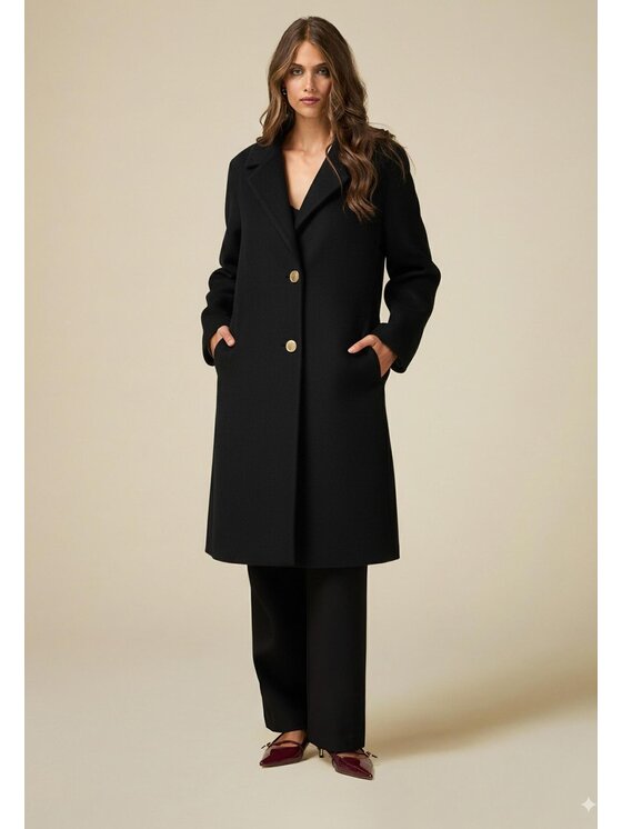 Oltre Oltre Cappotto 8164J000236N033 Nero Baggy Fit