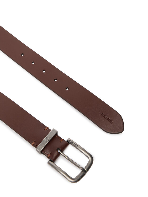 Calvin Klein Calvin Klein Pasek Seasonal Logo Tumbled 35Mm Fixed LV04D7128G Brązowy
