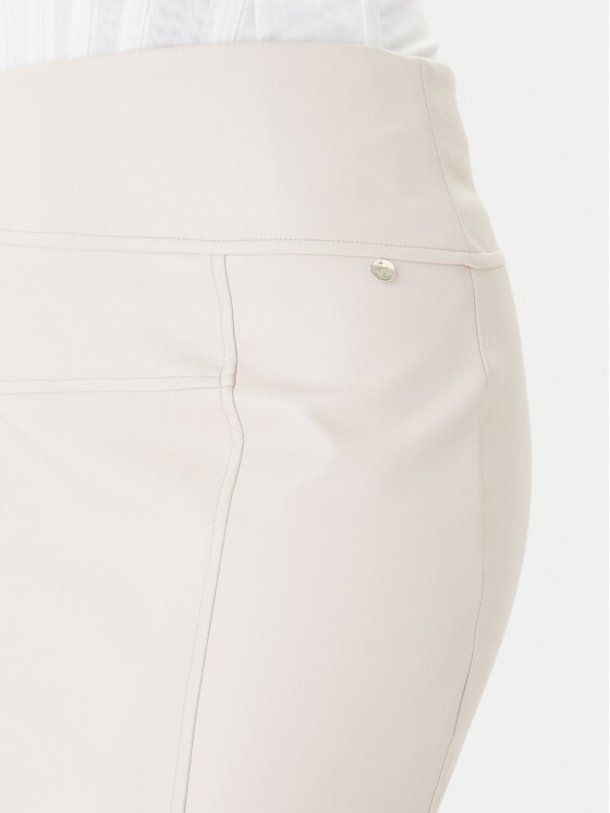 Rinascimento Rinascimento Spódnica z imitacji skóry CFC0127468003 Beżowy Slim Fit