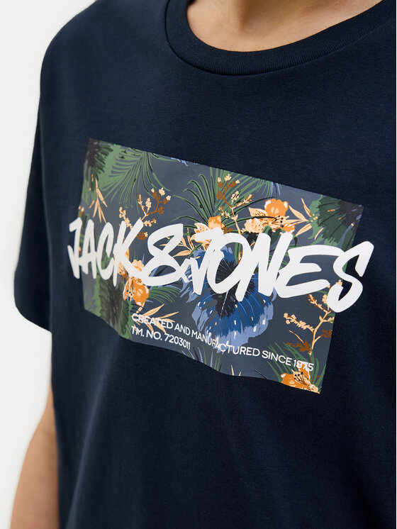 Jack & Jones Junior Jack & Jones Junior T-Shirt Hawaii 12269916 Granatowy Standard Fit