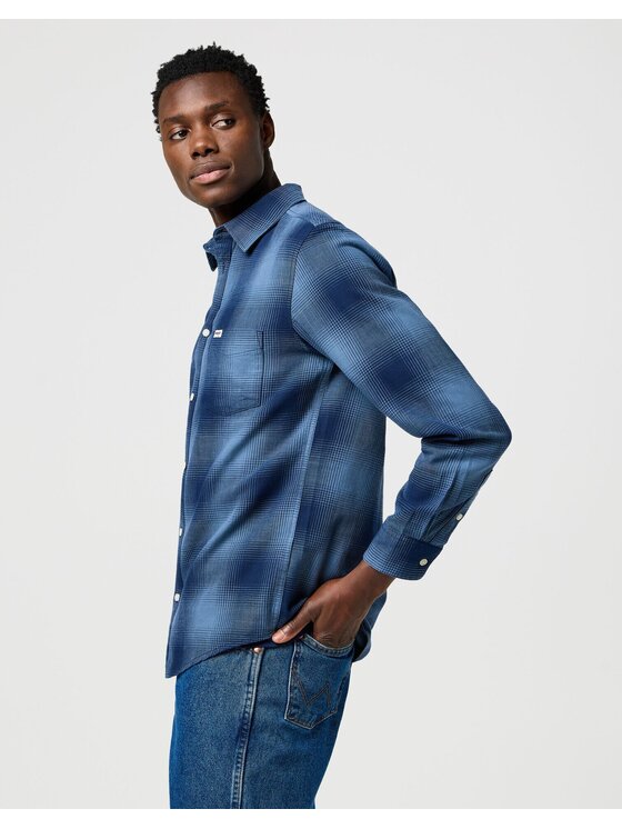 Wrangler Wrangler Koszula 112371653 Niebieski Regular Fit