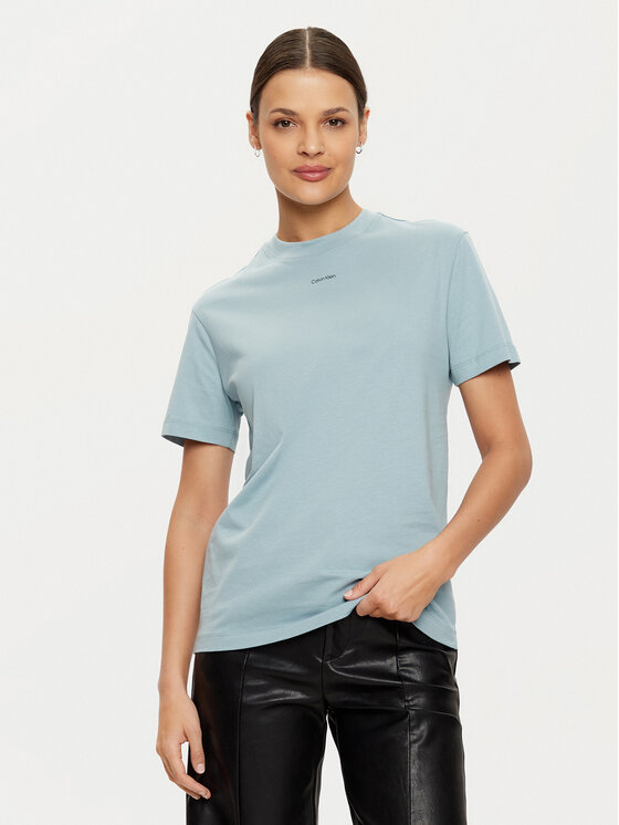 Calvin Klein T-krekls K20K207519 Gaiši zils Regular Fit